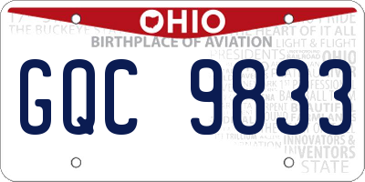 OH license plate GQC9833