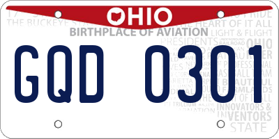 OH license plate GQD0301