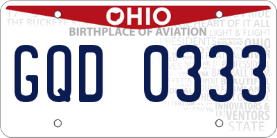 OH license plate GQD0333