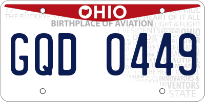 OH license plate GQD0449