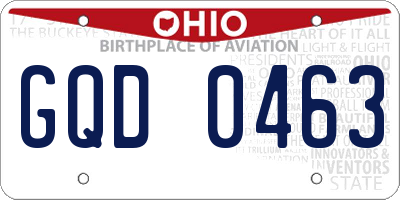 OH license plate GQD0463