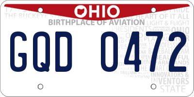 OH license plate GQD0472