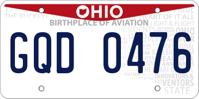 OH license plate GQD0476