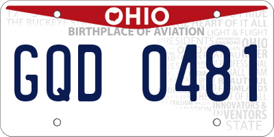 OH license plate GQD0481