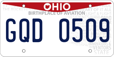 OH license plate GQD0509