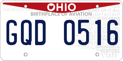 OH license plate GQD0516