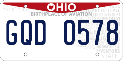 OH license plate GQD0578