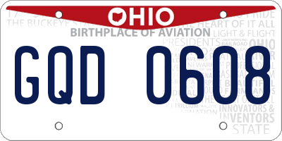 OH license plate GQD0608