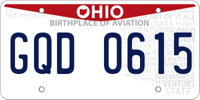 OH license plate GQD0615