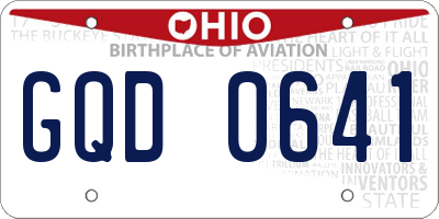OH license plate GQD0641