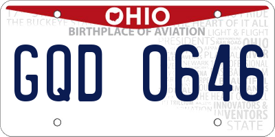 OH license plate GQD0646