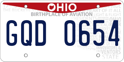 OH license plate GQD0654