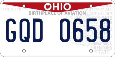 OH license plate GQD0658