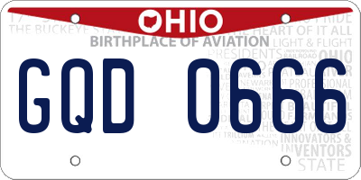 OH license plate GQD0666