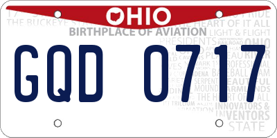 OH license plate GQD0717