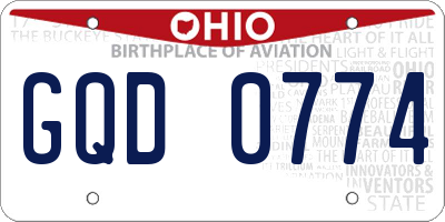 OH license plate GQD0774