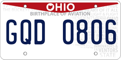 OH license plate GQD0806