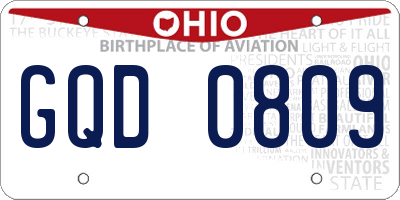 OH license plate GQD0809