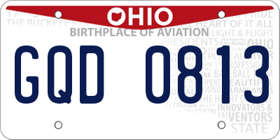 OH license plate GQD0813