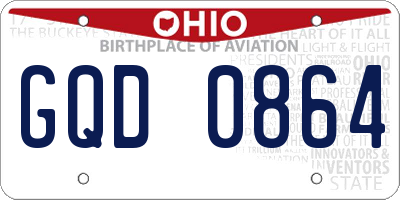 OH license plate GQD0864