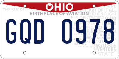 OH license plate GQD0978