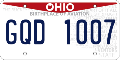OH license plate GQD1007