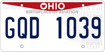 OH license plate GQD1039