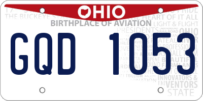 OH license plate GQD1053