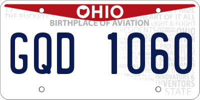 OH license plate GQD1060