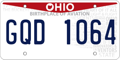 OH license plate GQD1064