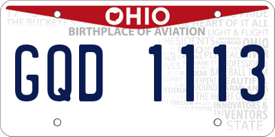 OH license plate GQD1113