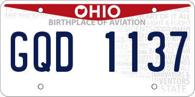 OH license plate GQD1137