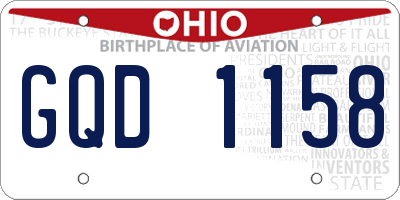 OH license plate GQD1158