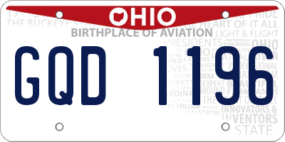 OH license plate GQD1196