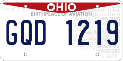OH license plate GQD1219