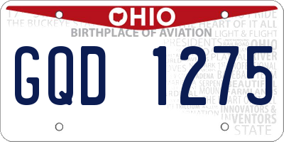 OH license plate GQD1275