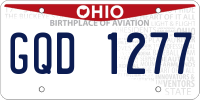 OH license plate GQD1277