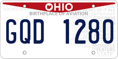 OH license plate GQD1280
