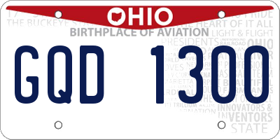 OH license plate GQD1300