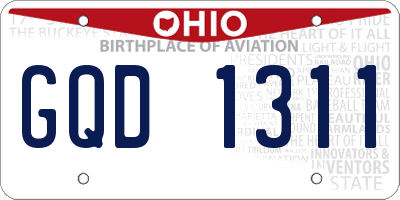 OH license plate GQD1311
