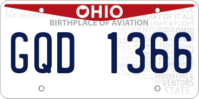 OH license plate GQD1366