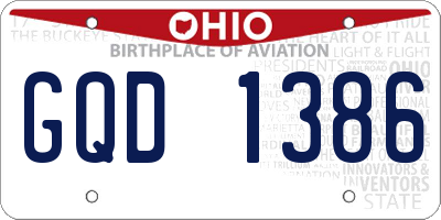 OH license plate GQD1386