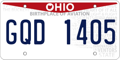 OH license plate GQD1405