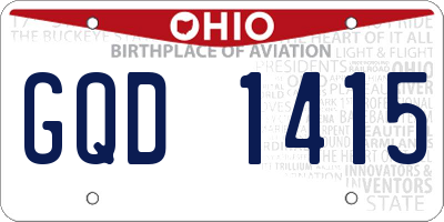 OH license plate GQD1415