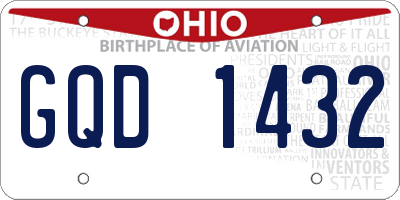 OH license plate GQD1432