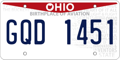 OH license plate GQD1451