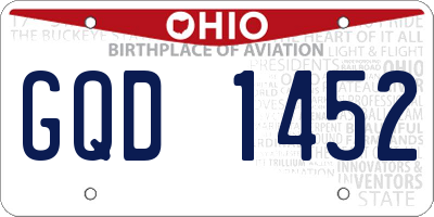 OH license plate GQD1452