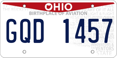 OH license plate GQD1457