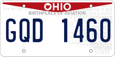 OH license plate GQD1460