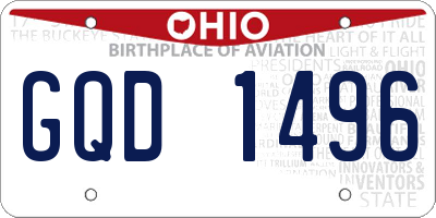 OH license plate GQD1496